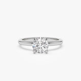 0.75 - 1.50 ctw 14k Four Prong Setting Round Shape Lab Grown Diamond Engagement Ring - Valerie 14K White Gold Ferkos Fine Jewelry