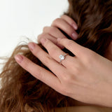 0.75 - 1.50 ctw 14k Four Prong Setting Oval Shaped Lab Grown Diamond Engagement Ring - Valeria Ferkos Fine Jewelry