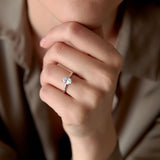 0.75 - 1.50 ctw 14k Four Prong Setting Oval Shaped Lab Grown Diamond Engagement Ring - Valeria Ferkos Fine Jewelry