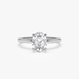 0.75 - 1.50 ctw 14k Four Prong Setting Oval Shaped Lab Grown Diamond Engagement Ring - Valeria 14K White Gold Ferkos Fine Jewelry