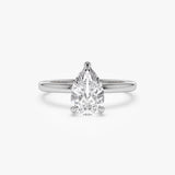 0.75 - 1.50 ctw 14k Prong Setting Pear Shaped Lab Grown Diamond Engagement Ring - Kylie 14K White Gold Ferkos Fine Jewelry
