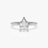 0.75 - 1.50 ctw 14k Prong Setting Pear Shaped Lab Grown Diamond Engagement Ring - Kylie 14K White Gold Ferkos Fine Jewelry