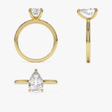 0.75 - 1.50 ctw 14k Prong Setting Pear Shaped Lab Grown Diamond Engagement Ring - Kylie Ferkos Fine Jewelry