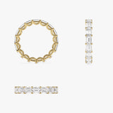 3.25 ctw 14k East West Prong Setting Full Eternity Emerald Cut Lab Grown Diamond Ring - Nia Ferkos Fine Jewelry