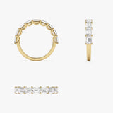 1.70 ctw 14k East West Prong Setting Nine Stone Emerald Cut Lab Grown Diamond Wedding Ring - Haley Ferkos Fine Jewelry