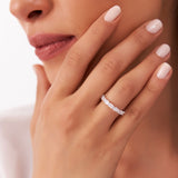 1.30 ctw 14k East West Prong Setting Seven Stone Oval & Emerald Cut Lab Grown Diamond Ring - Jayleen Ferkos Fine Jewelry