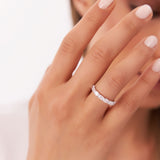 1.30 ctw 14k East West Prong Setting Seven Stone Oval & Emerald Cut Lab Grown Diamond Ring - Jayleen Ferkos Fine Jewelry