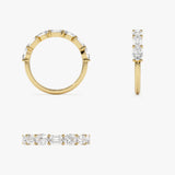 1.30 ctw 14k East West Prong Setting Seven Stone Oval & Emerald Cut Lab Grown Diamond Ring - Jayleen Ferkos Fine Jewelry