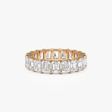 4.5 ctw 14k Prong Setting Full Eternity Emerald Lab Grown Diamond Ring - Norah Ferkos Fine Jewelry