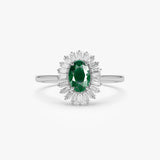 14k Baguette Diamond Ballerina Oval Emerald Ring Ferkos Fine Jewelry