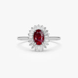14k Baguette Diamond Ballerina Oval Ruby Ring Ferkos Fine Jewelry