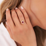 14k Baguette Diamond Ballerina Oval Ruby Ring Ferkos Fine Jewelry