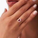 14k Baguette Diamond Ballerina Oval Ruby Ring Ferkos Fine Jewelry