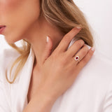 14k Baguette Diamond Ballerina Oval Ruby Ring Ferkos Fine Jewelry