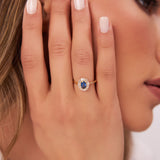 14k Baguette Diamond Ballerina Oval Sapphire Ring Ferkos Fine Jewelry