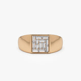 14k Square Illusion Setting Baguette Pinky Ring 14K Rose Gold Ferkos Fine Jewelry