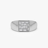 14k Square Illusion Setting Baguette Pinky Ring Ferkos Fine Jewelry