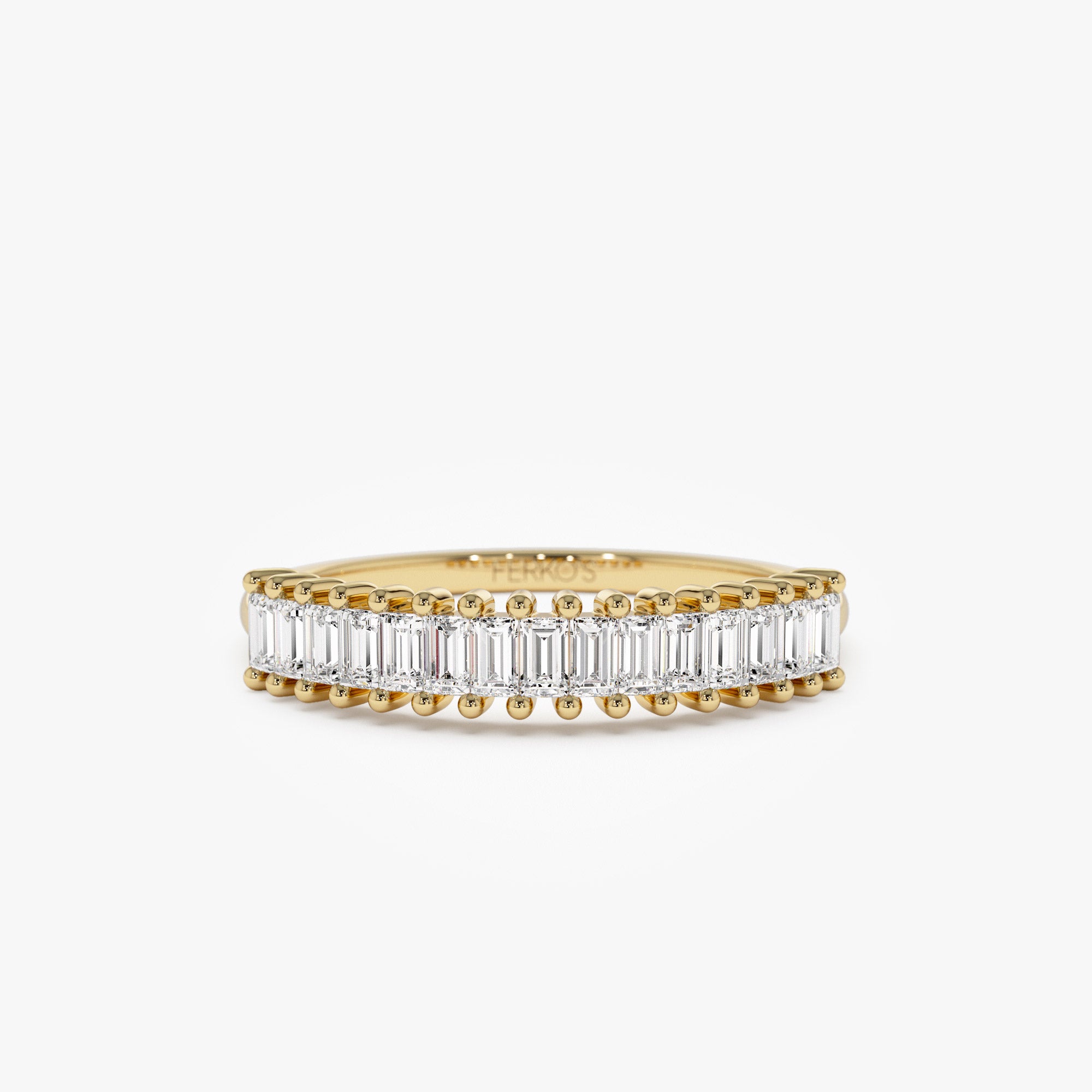 14k Baguette Diamond Wedding Band 14K Gold Ferkos Fine Jewelry