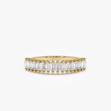 14k Baguette Diamond Wedding Band 14K Gold Ferkos Fine Jewelry