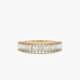 14k Baguette Diamond Wedding Band 14K Gold Ferkos Fine Jewelry