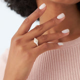 14K Pave Setting Pear Shaped Diamond Signet Ring Ferkos Fine Jewelry