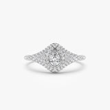 14K Pave Setting Pear Shaped Diamond Signet Ring Ferkos Fine Jewelry