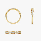 14k Vintage Inspired Baguette Diamond Wedding RIng Ferkos Fine Jewelry