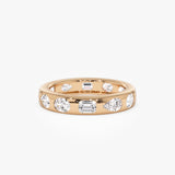 2.35 ctw 14k Mixed Shape Flush Setting Lab Grown Diamond Anniversary Ring - Clara Ferkos Fine Jewelry