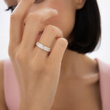 1.25 ctw 14k Double Row Half Bezel Lab Grown Diamond Ring - Sadie Ferkos Fine Jewelry