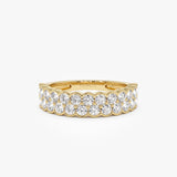 1.25 ctw 14k Double Row Half Bezel Lab Grown Diamond Ring - Sadie 14k Gold Ferkos Fine Jewelry