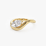 1.00 ctw 14k Marquise Shaped Sleek Design Lab Grown Engagement Ring - Rylee Ferkos Fine Jewelry