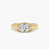 1.00 ctw 14k Oval Shape Lab Grown Diamond Ring - Amira 14k Gold Ferkos Fine Jewelry