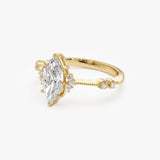 1.10 ctw 14k Art Deco Marquise Shaped Lab Grown Diamond Enagement Ring - Rose Ferkos Fine Jewelry