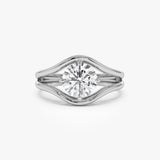 1.50 ctw 14k Split Shank Unique Round Lab Grown Diamond Engagement Ring - Bella 14k White Gold Ferkos Fine Jewelry