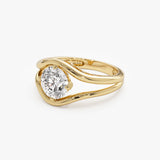 1.50 ctw 14k Split Shank Unique Round Lab Grown Diamond Engagement Ring - Bella Ferkos Fine Jewelry