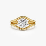 1.50 ctw 14k Split Shank Unique Round Lab Grown Diamond Engagement Ring - Bella 14k Gold Ferkos Fine Jewelry