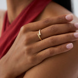 14k Bypass Gold & Pave Diamond Ring Ferkos Fine Jewelry