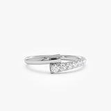 14k Bypass Gold & Pave Diamond Ring 14k White Gold Ferkos Fine Jewelry