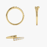 14k Bypass Gold & Pave Diamond Ring Ferkos Fine Jewelry