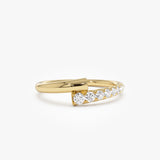 14k Bypass Gold & Pave Diamond Ring 14k Gold Ferkos Fine Jewelry