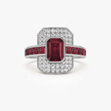 14k Unique Ruby and Diamond Art Deco Ring Ferkos Fine Jewelry