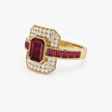 14k Unique Ruby and Diamond Art Deco Ring Ferkos Fine Jewelry