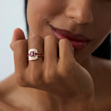 14k Unique Ruby and Diamond Art Deco Ring Ferkos Fine Jewelry