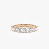 14k Emerald and Pear Shape Diamond Ring 14k Rose Gold Ferkos Fine Jewelry
