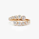 14k Bypass Curve Bezel Setting Diamond Ring 14k Rose Gold Ferkos Fine Jewelry