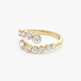 14k Bypass Curve Bezel Setting Diamond Ring Ferkos Fine Jewelry
