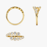 14k Bypass Curve Bezel Setting Diamond Ring Ferkos Fine Jewelry