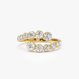14k Bypass Curve Bezel Setting Diamond Ring 14k Gold Ferkos Fine Jewelry