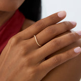 14k Waive Design Micro Pave Diamond Ring Ferkos Fine Jewelry