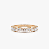 14k Asymetrical Baguette Diamonds Ring 14k Rose Gold Ferkos Fine Jewelry
